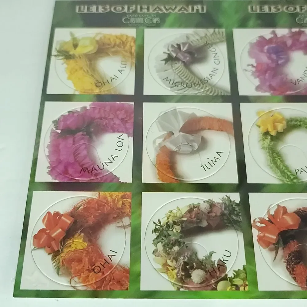 Pogs Leis of Hawaii Custom Caps Sealed On Card NEW